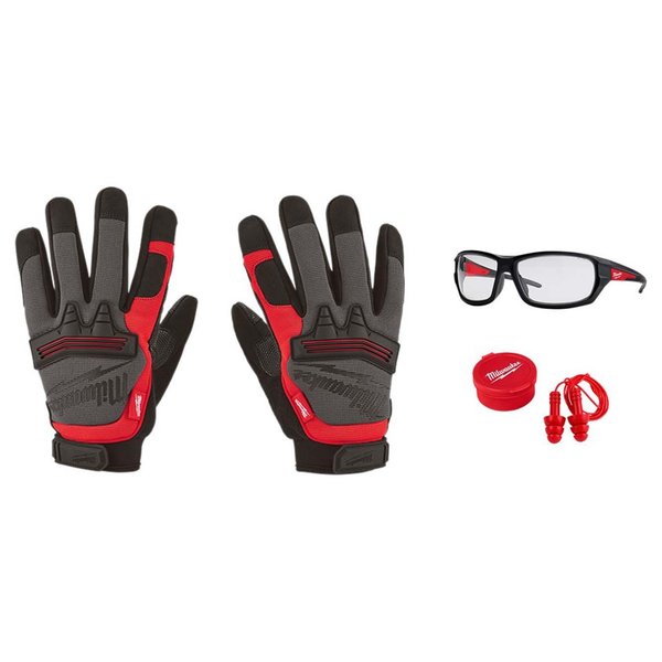 Demolition Gloves, EXTRA Glasses AND 3 Pack Reusable Corded Ear Plugs