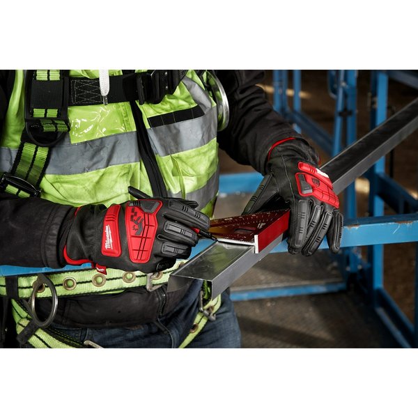 Work Gloves, Color Black/Red, 8 1/4