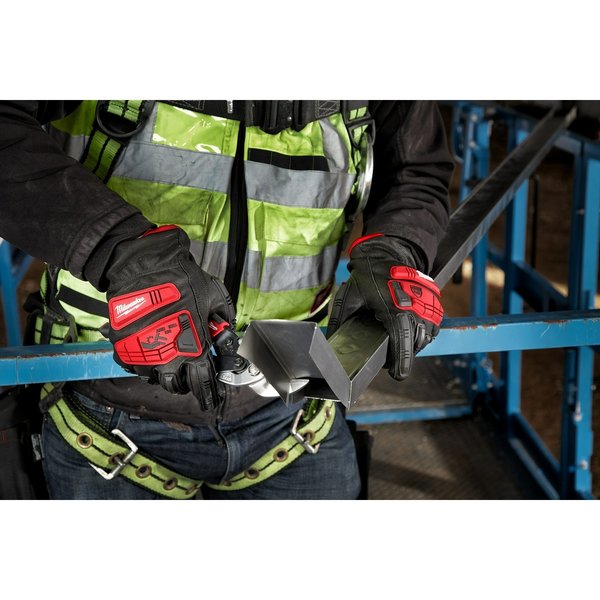 Work Gloves, Color Black/Red, 8 1/4