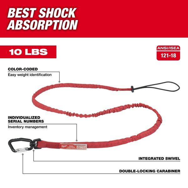 10 lb. 72 in. Extended Reach Locking Tool Lanyard