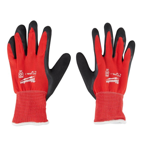 Level 1 Cut Resistant Latex Dipped Insulated Winter Gloves - Medium