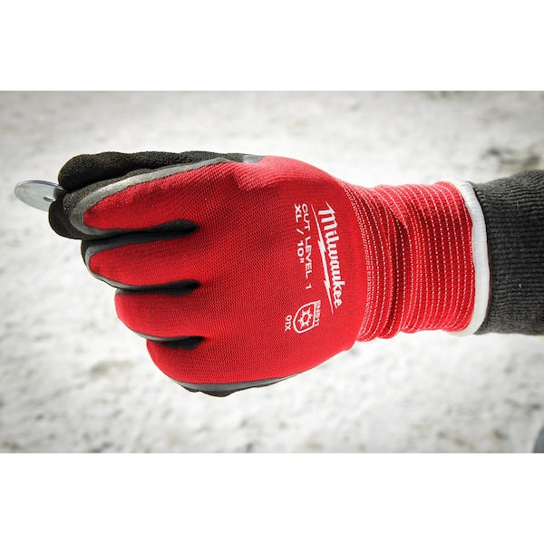 Level 1 Cut Resistant Latex Dipped Insulated Winter Gloves - Large