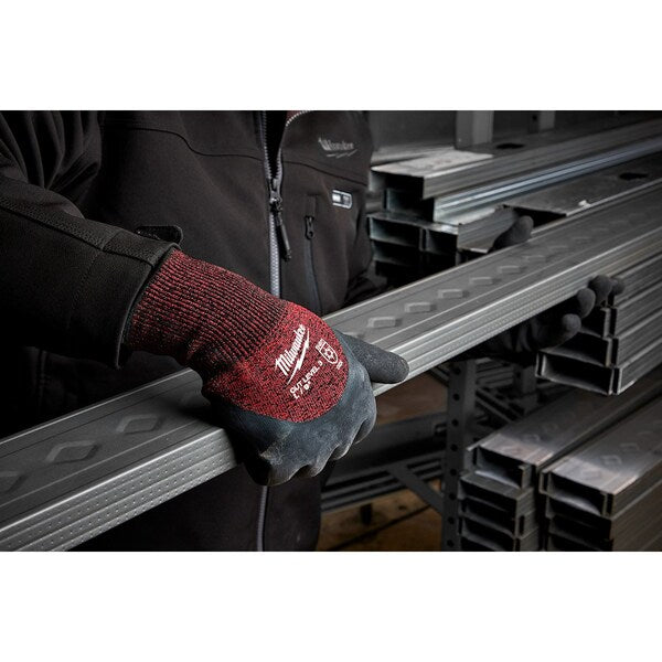 Level 3 Cut Resistant Latex Dipped Insulated Winter Gloves - Large