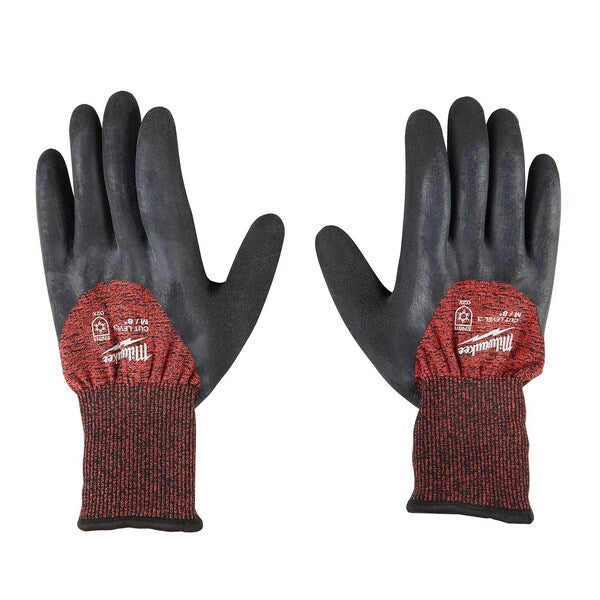 Level 3 Cut Resistant Latex Dipped Insulated Winter Gloves - Large