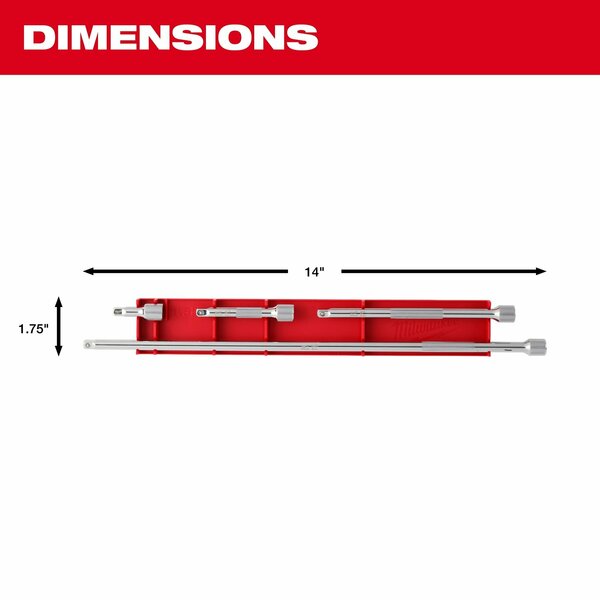 4 pc. 1/4 in. Drive Extension Set