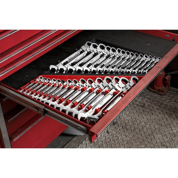 15 pc. SAE Flex Head Ratcheting Combination Wrench Set