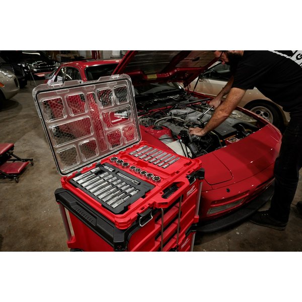 47 pc. 1/2 in. Drive SAE and Metric Ratchet and Socket Set with PACKOUT Low-Profile Organizer