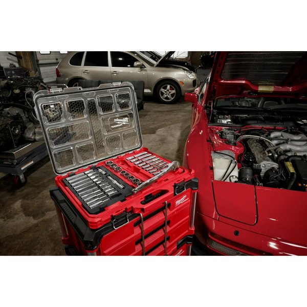 47 pc. 1/2 in. Drive SAE and Metric Ratchet and Socket Set with PACKOUT Low-Profile Organizer