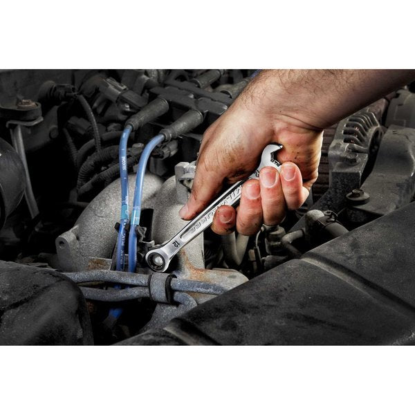 Ratcheting Combination Wrench Set, SAE, 3/8 in to 3/4 in Head Sizes, 12 Points, 7-Piece