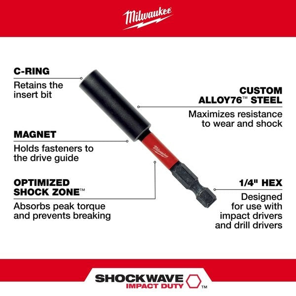 5 pc. SHOCKWAVE Impact Duty Conduit Reaming Bit Holder and Insert Bit Set