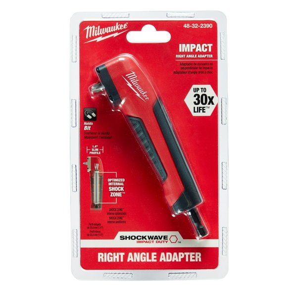 SHOCKWAVE(TM) Impact Right Angle Adapter, 1/4 in Drive Size, SAE, 1-Piece