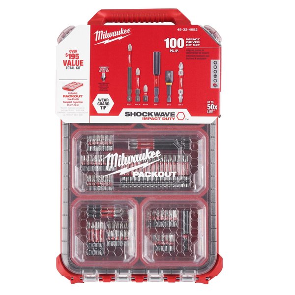 100 pc. SHOCKWAVE Impact Duty Driver Bit PACKOUT Set