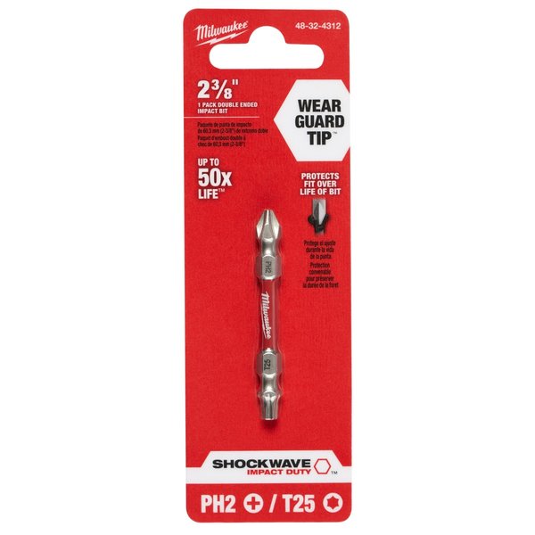 SHOCKWAVE PH2/T25 ImpactÂ Double Ended Bit