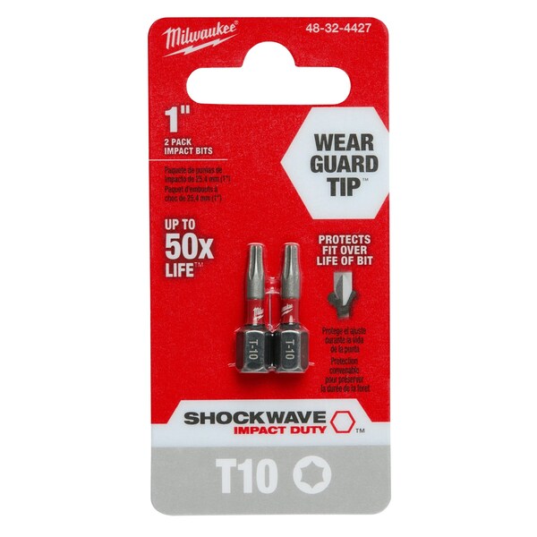 SHOCKWAVE 2-Piece Impact Torx T10 Insert Bits (3 Pack)