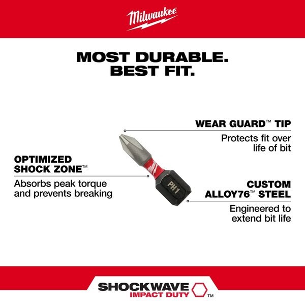 SHOCKWAVE 2-Piece Impact Torx T15 Insert Bits (3 Pack)