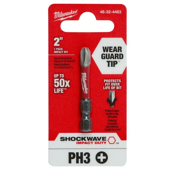 SHOCKWAVE 2 in Phillips #3 Impact Duty Power Bit, 1-Piece