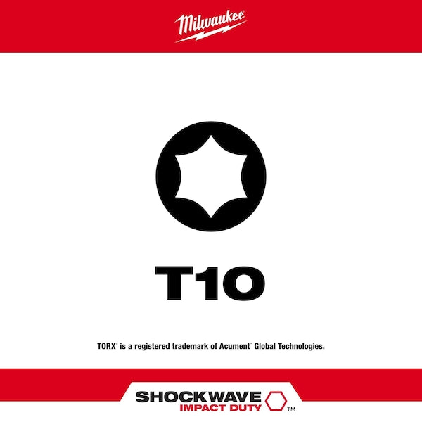 3-1/2 in. TORX T10 SHOCKWAVE Impact Duty Power Bit (5 pk)