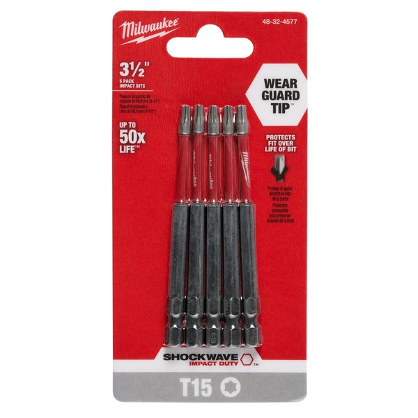 3-1/2 in. TORX T15 SHOCKWAVE Impact Duty Power Bit (5 pk)