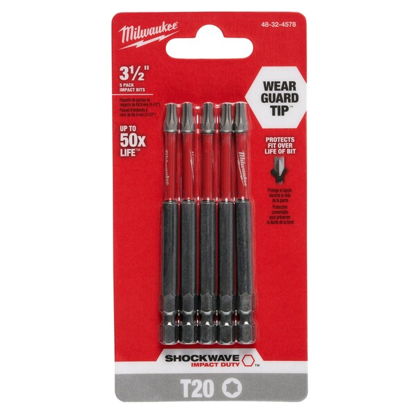3-1/2 in. TORX T20 SHOCKWAVE Impact Duty Power Bit (5 pk)