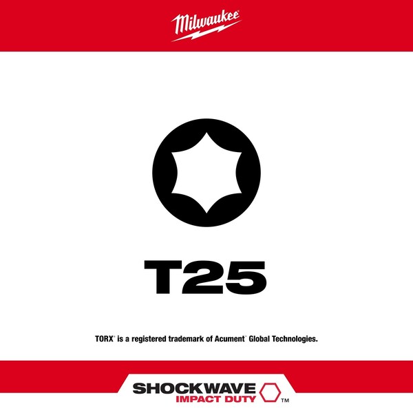 1 in. TORX T25 SHOCKWAVE Impact Duty Insert Bit (5 pk)