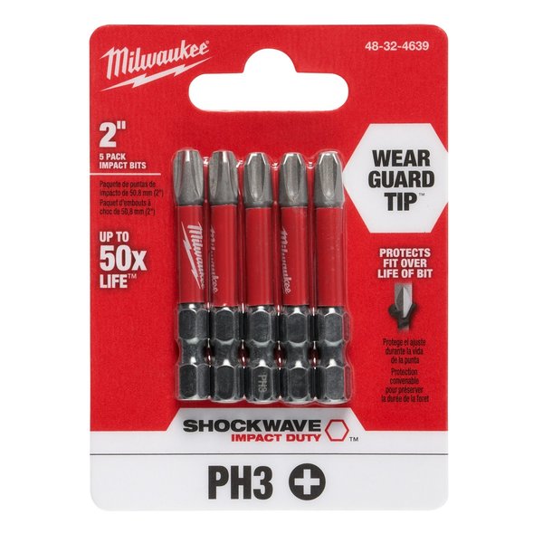 2 in. Phillips #3 SHOCKWAVE Impact Duty Power Bit (5 pk)