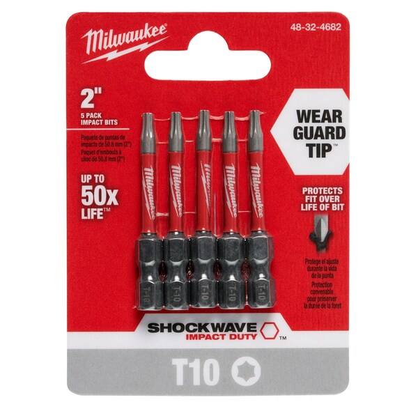 2 in. TORX T10 SHOCKWAVE Impact Duty Power Bit (5 pk)
