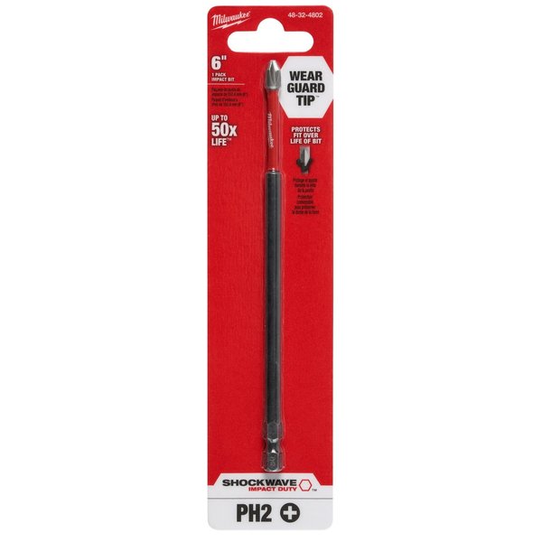 SHOCKWAVE 6 in Phillips #2 Impact Duty Power Bit, 1-Piece