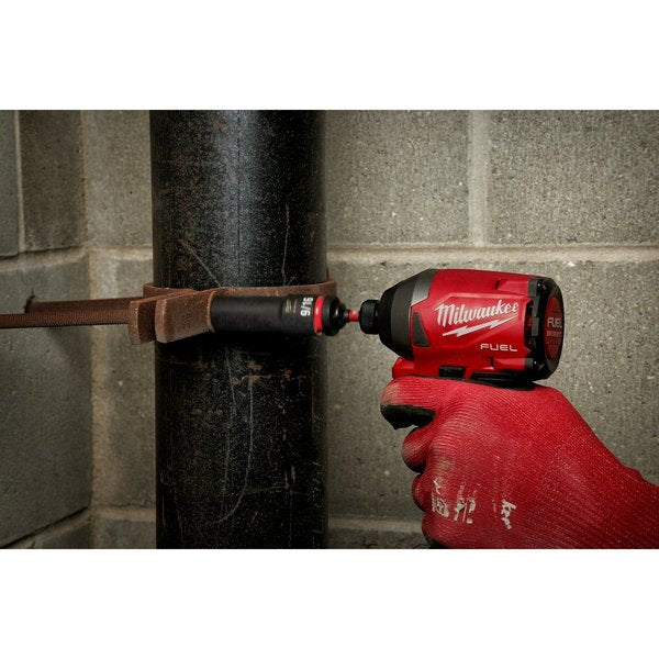 SHOCKWAVE Impact Socket Adapter, 1/4 in Hex to 1/2 in Square, Black Phosphate