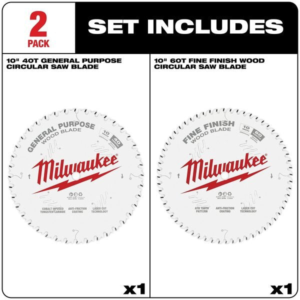 Circular Saw Two-Pack Wood Cutting Blades 10