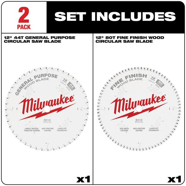 Circular Saw Two-Pack Wood Cutting Blades 12