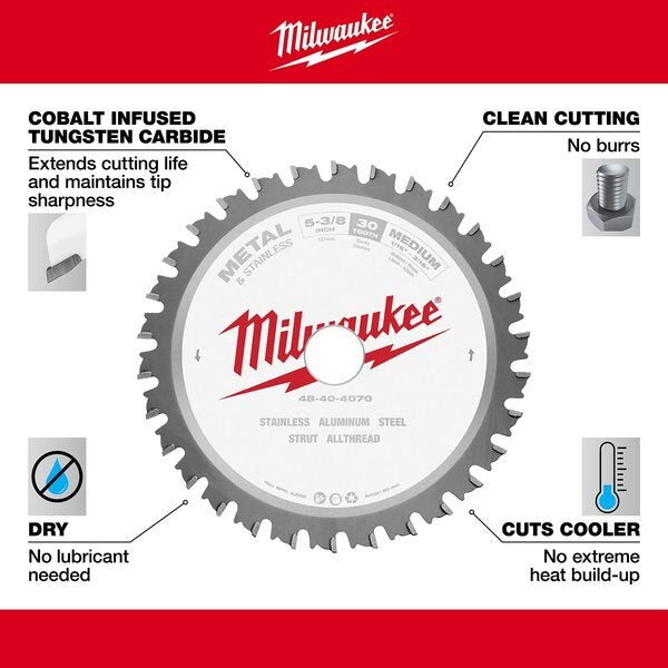 5 3/8 in Metal & Stainless Cutting Circular Saw Blade (25/32 in Arbor)