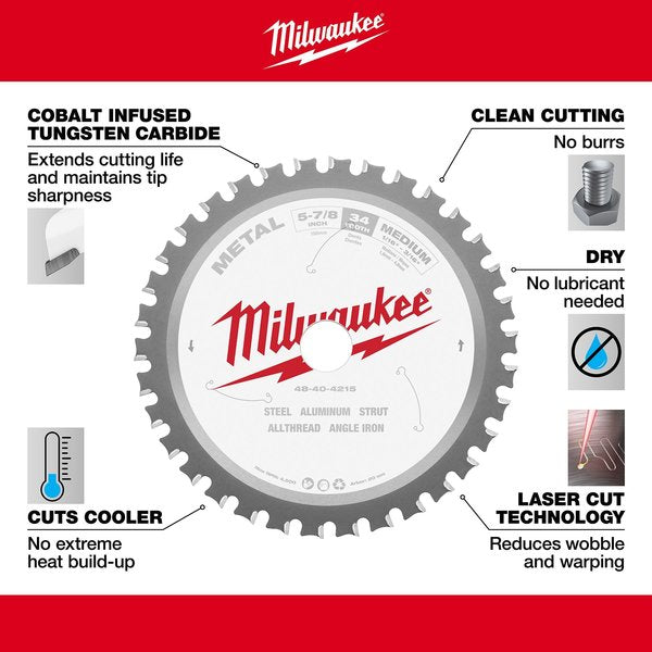 5 7/8 in. 34 Tooth Metal Cutting Circular Saw Blade (20mm Arbor)