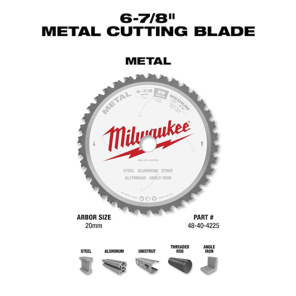 6 7/8 in. 36 Tooth Metal Cutting Circular Saw Blade (20mm Arbor)