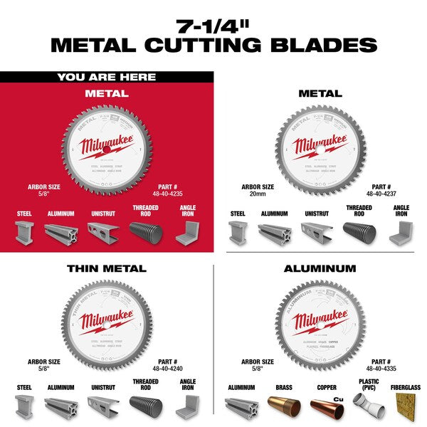 7 1/4 in. 48 Tooth Metal Cutting Circular Saw Blade (5/8 in. Arbor)