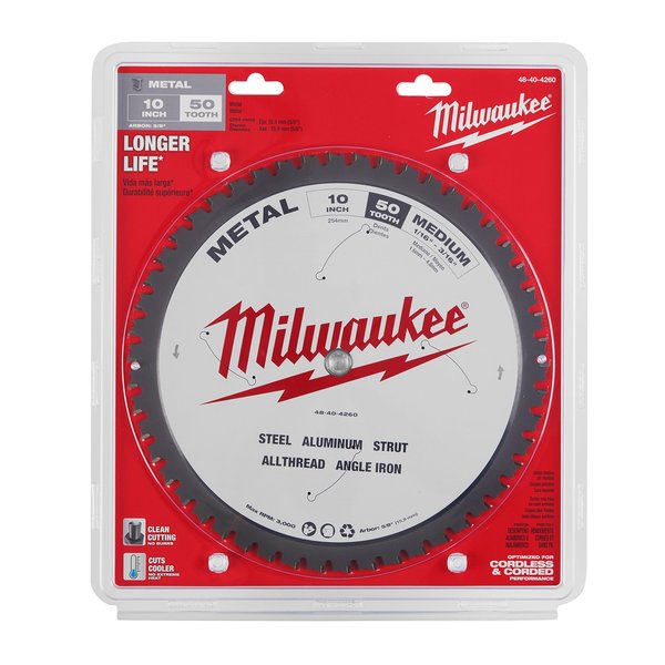 10 in. 50 Tooth Metal Cutting Circular Saw Blade (5/8 in. Arbor)