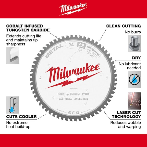 12 in. 60 Tooth Metal Cutting Circular Saw Blade (1 in. Arbor)