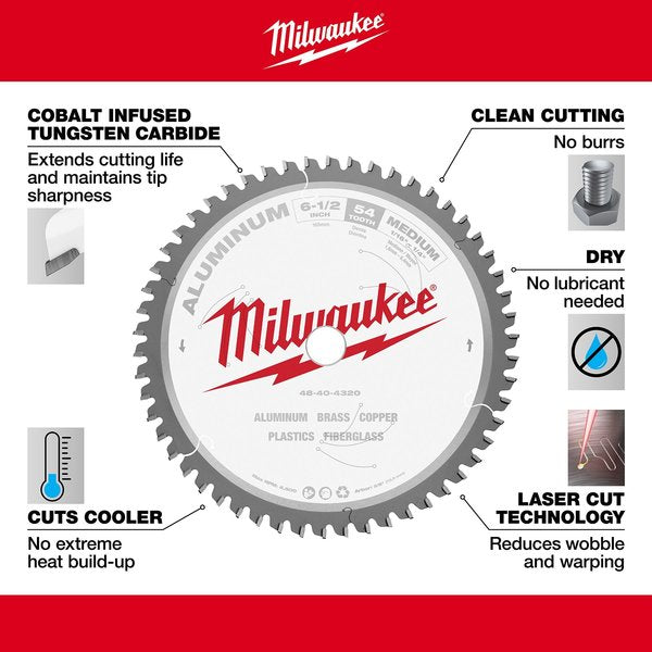 6 1/2 in. 54 Tooth Aluminum Cutting Circular Saw Blade (5/8 in. Arbor)