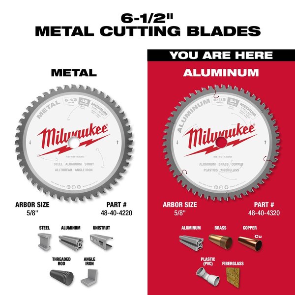 6 1/2 in. 54 Tooth Aluminum Cutting Circular Saw Blade (5/8 in. Arbor)