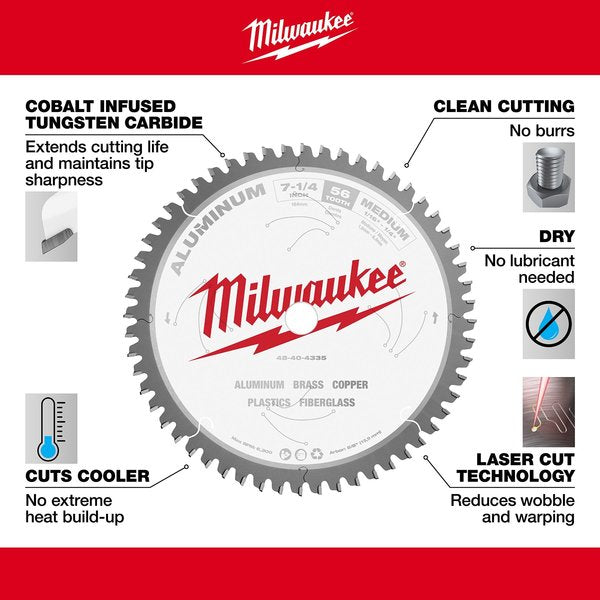 7 1/4 in. 56 Tooth Aluminum Cutting Circular Saw Blade (5/8 in. Arbor)