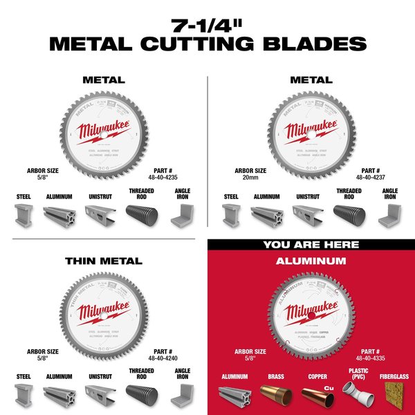 7 1/4 in. 56 Tooth Aluminum Cutting Circular Saw Blade (5/8 in. Arbor)