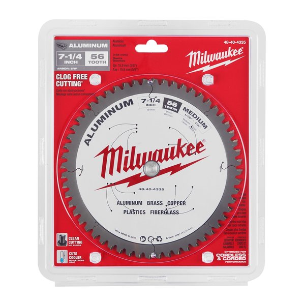 7 1/4 in. 56 Tooth Aluminum Cutting Circular Saw Blade (5/8 in. Arbor)