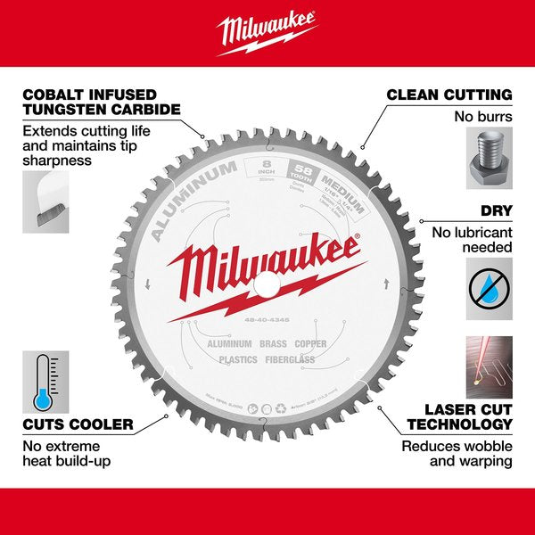 8 in. 58 Tooth Aluminum Cutting Circular Saw Blade (5/8 in. Arbor)