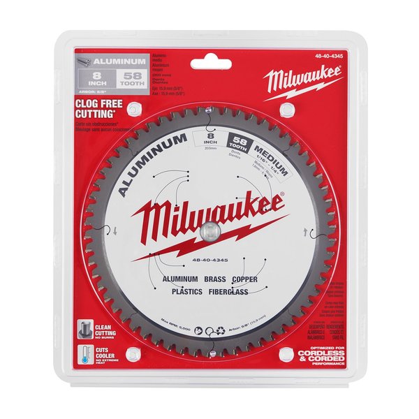 8 in. 58 Tooth Aluminum Cutting Circular Saw Blade (5/8 in. Arbor)