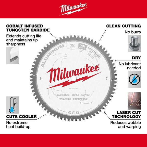 10 in. 72 Tooth Aluminum Cutting Circular Saw Blade (5/8 in. Arbor)
