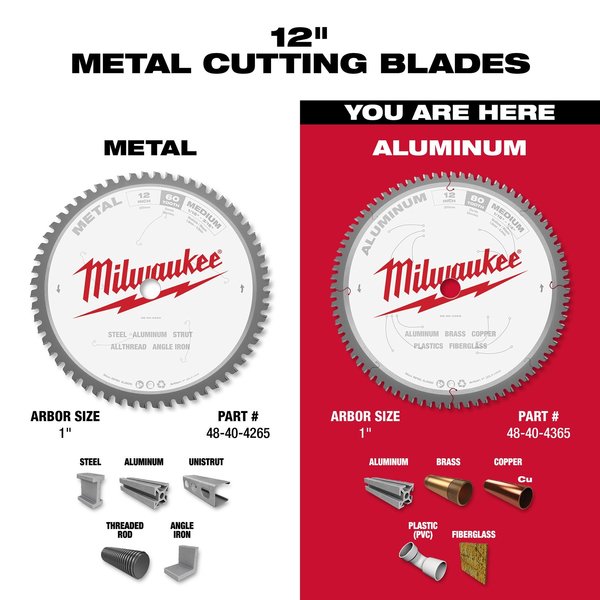 12 in. 80 Tooth Aluminum Cutting Circular Saw Blade (1 in. Arbor)