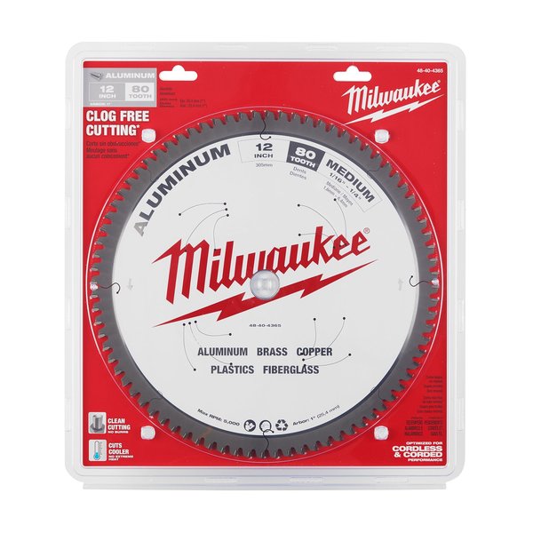 12 in. 80 Tooth Aluminum Cutting Circular Saw Blade (1 in. Arbor)