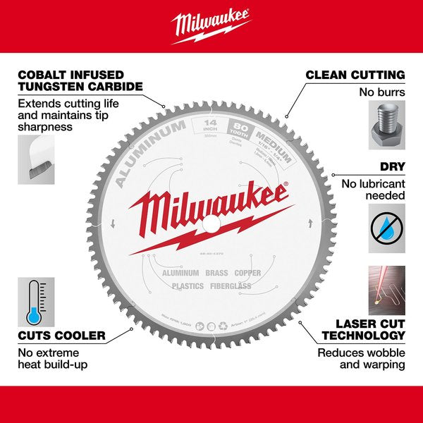 14 in. 80 Tooth Aluminum Cutting Circular Saw Blade (1 in. Arbor)