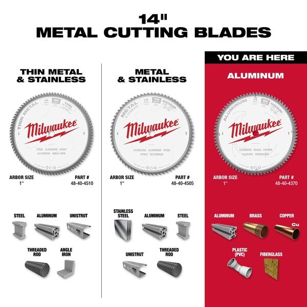 14 in. 80 Tooth Aluminum Cutting Circular Saw Blade (1 in. Arbor)