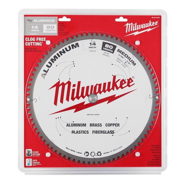 14 in. 80 Tooth Aluminum Cutting Circular Saw Blade (1 in. Arbor)