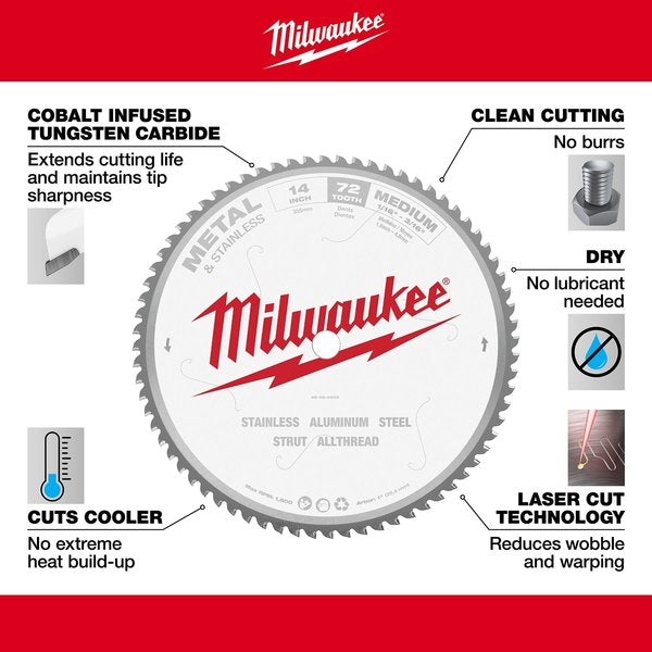 14 in Metal & Stainless Cutting Circular Saw Blade (1 in Arbor)